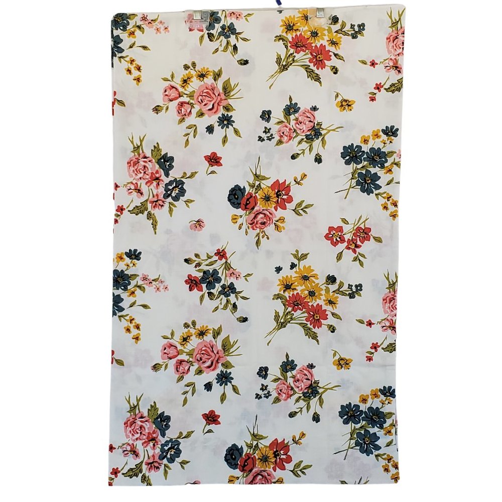 Vintage Montgomery Ward Muslin Floral Pair of Pillowcases Standard Cut 42" x 36"